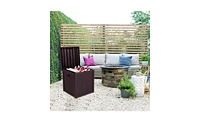 Slickblue 51 Gallon Outdoor Garden Plastic Storage Deck Box – Waterproof & Lockable Chest for Tools, Cushions, and Toys