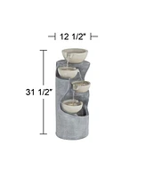 John Timberland Four Bowl 31 1/2" High Faux Stone Cascading Led Floor Fountain