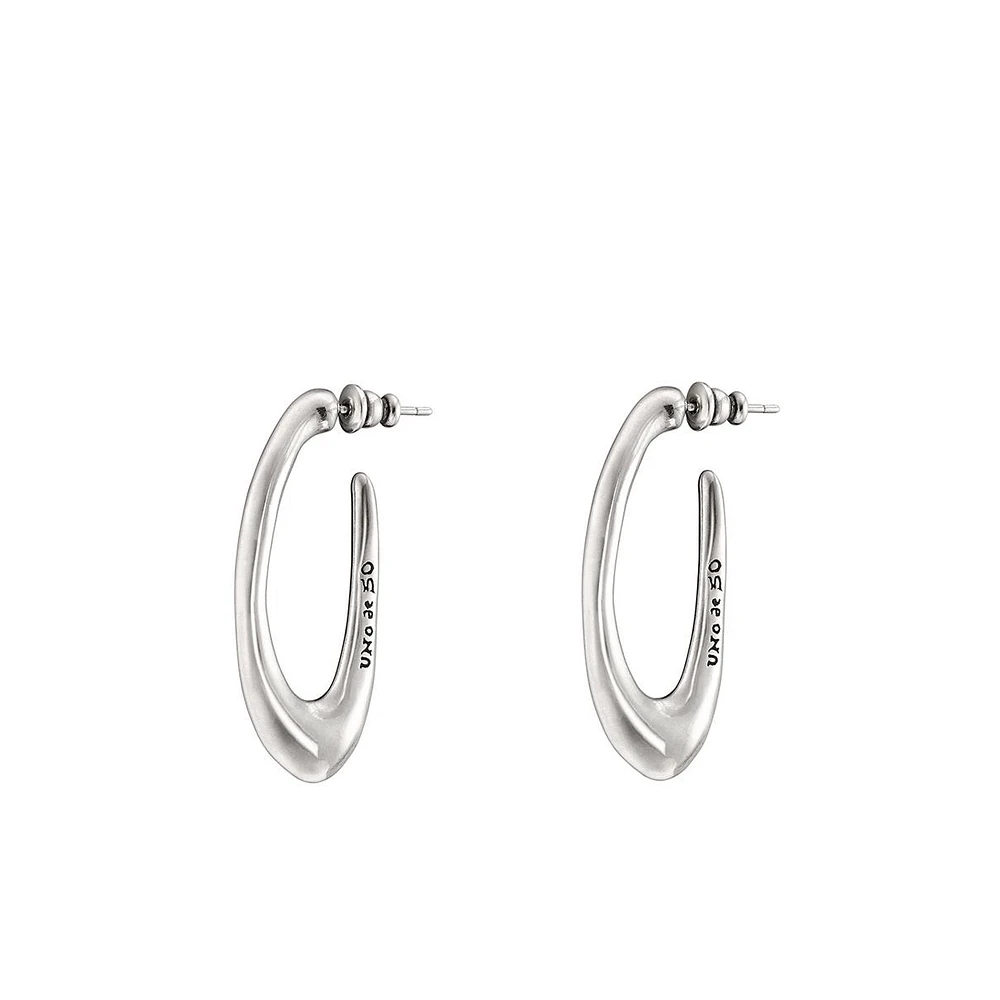 UNOde50 Sterling Silver Metal Clad Oval Shape Earrings