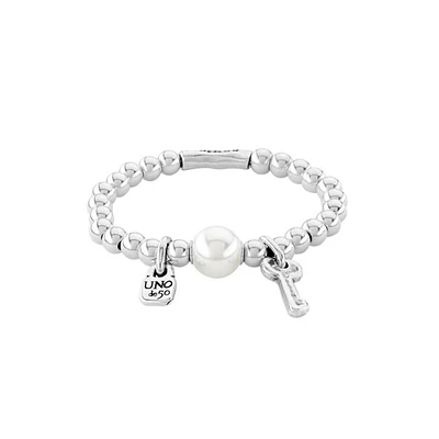 UNOde50 Sterling Silver Center Cultivated Pearl Metal Bracelet