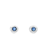 UNOde50 Sterling Silver Metal Clad Blue Crystal Earrings