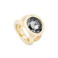 UNOde50 18k Gold Plated Faceted Crystal Ring