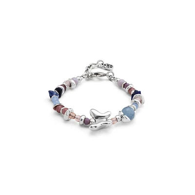 UNOde50 Sterling Silver Multicolor Handmade Crystals Metal Alloy Bracelet