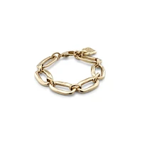 UNOde50 Sterling Silver and 18k Gold Plated Oval Links Bracelet