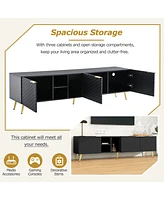 Slickblue Modern Minimalist Geometric Tv Cabinet – Multi-Functional Tv Stand for TVs Up to 80”