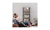 Slickblue 4-Tier Tall Ladder Bookshelf - Modern Open Bookcase for Bedroom, Living Room