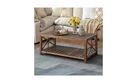 Slickblue 52''W Handcrafted Coffee Table In Front Of The Sofa Or Loveseat For Living Room