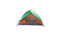 Slickblue 2-Person Double Door Camping Dome Tent - Orange & Green Outdoor Shelter for Adventure Lovers