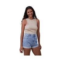 Cotton On Women's High Rise Classic Stretch Denim Short