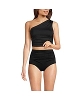 Lands' End Women's Ruched One Shoulder Midkini Swimsuit Top