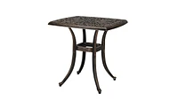 Slickblue 21.3-Inch Square Garden Cast Aluminum Table - Bronze