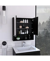 Depot E-Shop Tatacoa Mirror Medicine Cabinet, One Open Shelf, Three Interior Shelves