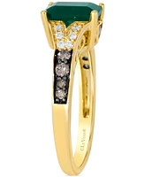 Le Vian Emerald (1-2/5 ct. t.w.), Chocolate Diamond (1/4 ct. t.w.) & Vanilla Diamond (1/10 ct. t.w.) Ring in 14k Honey Gold