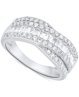 Forever Grown Diamonds Lab-Grown Diamond Crisscross Band (1 ct. t.w.) Sterling Silver