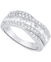 Forever Grown Diamonds Lab-Grown Diamond Crisscross Band (1 ct. t.w.) Sterling Silver