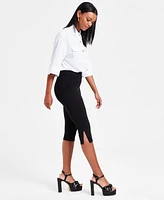 Bar Iii Women's Ponte-Knit Side-Zip Capri Pants, Exclusively at Macy's