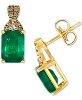 Le Vian Emerald (1-1/2 ct. t.w.), Chocolate Diamond (1/10 ct. t.w.) & Nude Diamond Accent Drop Earrings in 14k Honey Gold