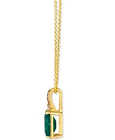 Le Vian Emerald (1 ct. t.w.), Nude Diamond & Chocolate Diamond Accent 20" Pendant Necklace in 14k Honey Gold