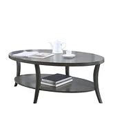 Streamdale Furniture Contemporary Oval Shelf Coffee Table, Gray