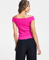 Bar Iii Women's Off-The-Shoulder Cutout Sweater Tank, Exclusively at Macy's