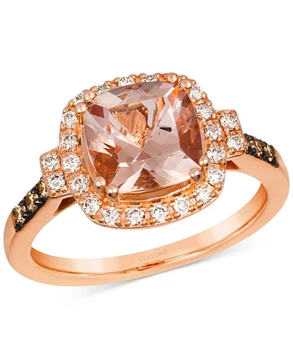 Le Vian Morganite (1-5/8 ct. t.w.) & Diamond (1/3 ct. t.w.) Halo Ring in 14k Rose Gold