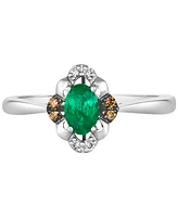 Le Vian New Emerald (3/8 ct. t.w.) & Diamond (1/10 ct. t.w.) Engagement Ring in 14k White Gold