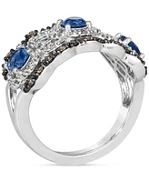 Le Vian Sapphire (1-1/20 ct. t.w.) & Diamond (1/2 ct. t.w.) Openwork Statement Ring in 14k White Gold