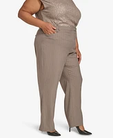 Calvin Klein Plus Pinstriped High-Waisted Pants