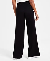 Bar Iii Women's Sweater-Knit Slit-Hem Pants, Exclusively at Macy's