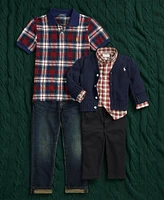 Polo Ralph Lauren Toddler and Little Boys Plaid Cotton Mesh Shirt