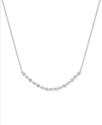 Diamond Curved 18" Necklace (1/4 ct. t.w.) in Sterling Silver