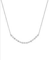 Diamond Curved 18" Necklace (1/4 ct. t.w.) in Sterling Silver