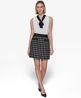 Karl Lagerfeld Paris Women's Windowpane Mini Skirt