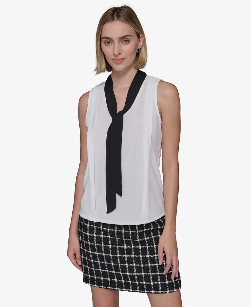 Karl Lagerfeld Paris Women's Tie-Neck Blouse