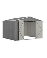 Streamdale Furniture excellent10x8 Multi-Purpose Storage Shed Galvanized Steel, Weather-Resistant, Versatile Use