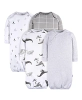 Gerber Baby Boys Gowns with Mitten Cuffs, 4-Pack