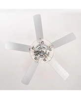 Streamdale Furniture Modern Crystal Ceiling Fan with Reversible Blades