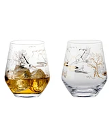 Anton Studio Designs Skye Double Old Fashioned Tumblers / Stemless Wines, Set of 2