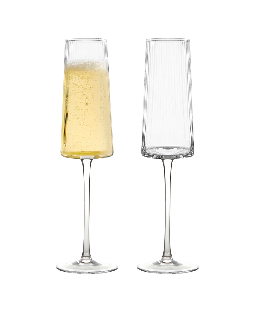 Anton Studio Designs Empire Clear Champagne Flutes, Set of 2