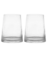 Anton Studio Designs Empire Clear Double Old Fashioned Tumblers, Set of 2