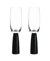 Anton Studio Designs Oslo Champagne Flutes Black, Set of 2