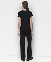 Dkny Women's Knit Straight-Leg Cargo Pants