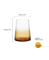 Anton Studio Designs Empire Double Old Fashioned Tumblers Amber, Set of 2