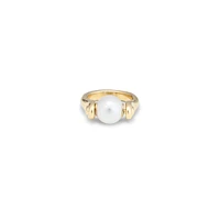 UNOde50 18k Gold Plated Metal Alloy Mother of Pearl Ring