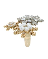 Betsey Johnson Faux Stone Snowflake Cluster Cocktail Ring