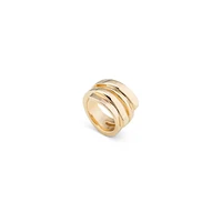 UNOde50 18k Gold Plated Irregular Metal Alloy Ring