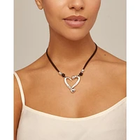 UNOde50 Sterling Silver-Plated Metal Alloy and Medium Heart Necklace