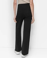 Dkny Women's Knit Pull-On Wide-Leg Pants