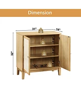 Streamdale Furniture Versatile Rattan Storage Cabinet Natural Aesthetics, Functional Storage, Sturdy & Durable