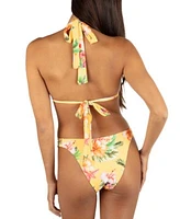 Hurly Juniors Printed Triangle Bikini Top Bottoms